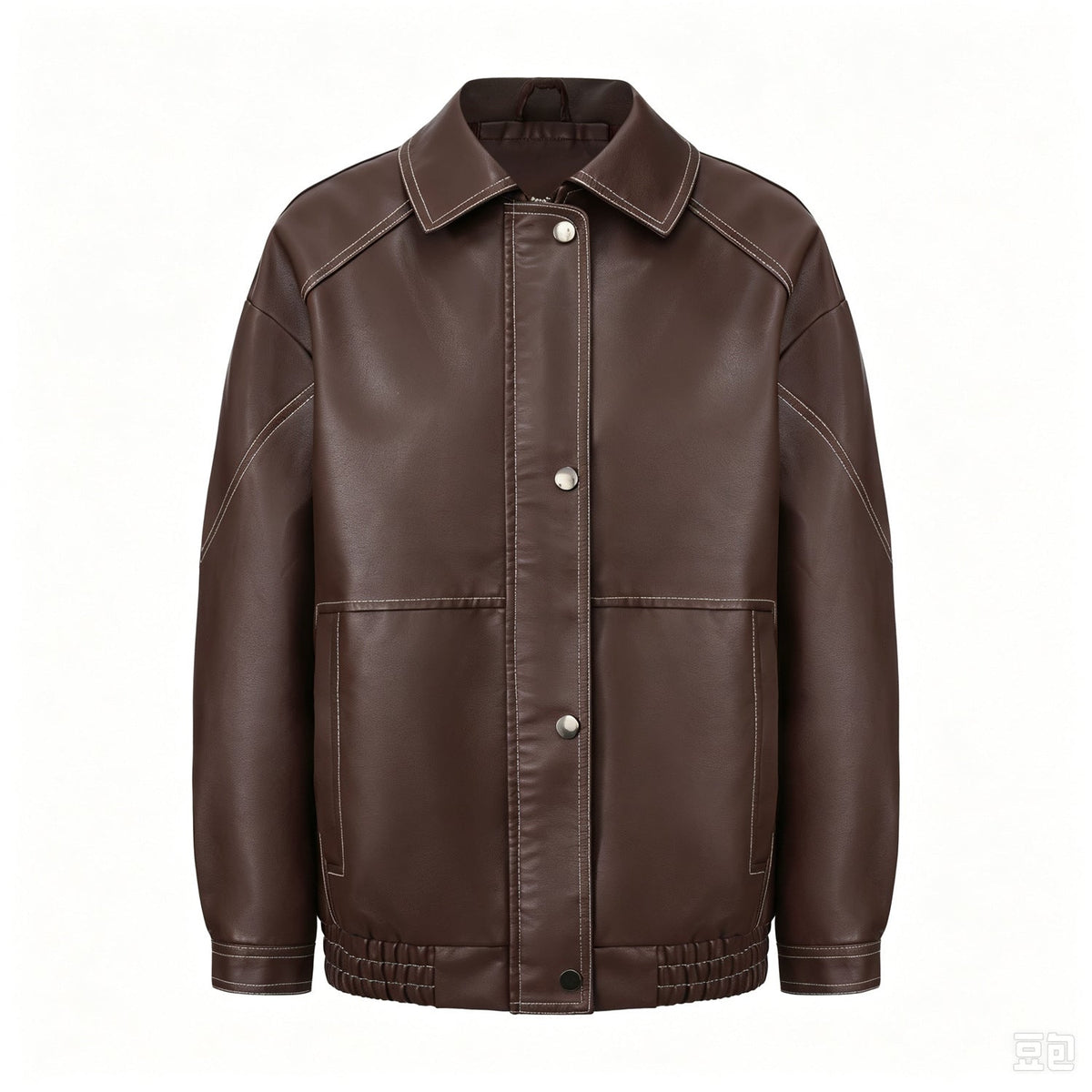 Women's Imitation Leather Oversize Jacket  Motorcycle Style Jacket Spring And Autumn Fashion Jacket Travel Zipper Jacket