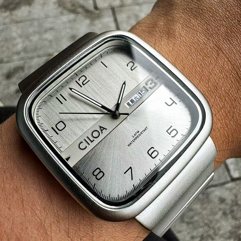 Mechanical-style Watch And Student-friendly Design Conceptual Hole Detail For Men