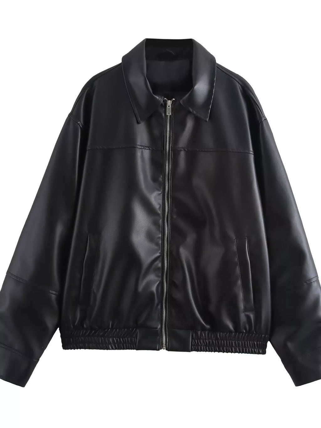 Zip Up Dropped Shoulder Jacket
