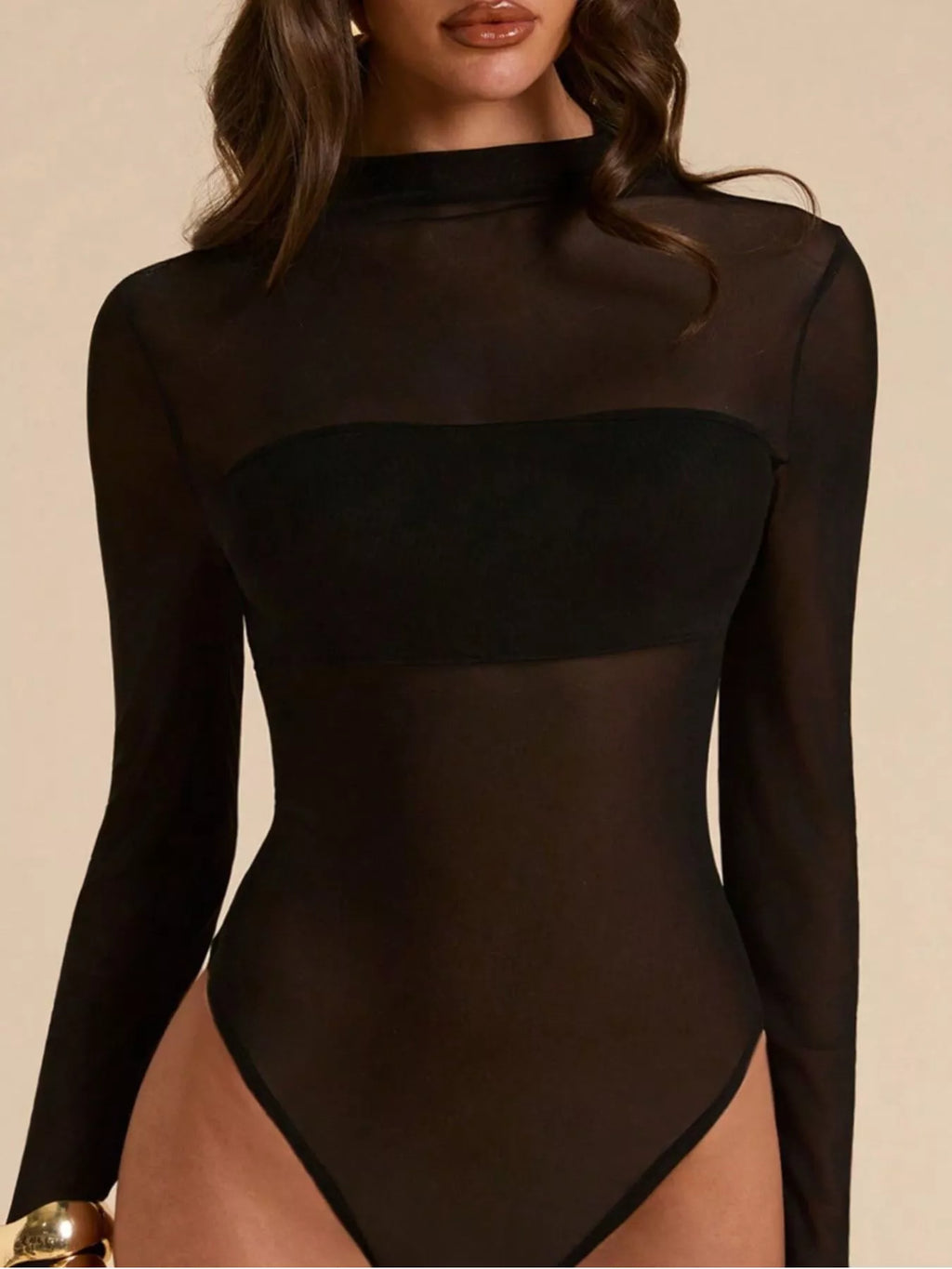 Mock Neck Long Sleeve Bodysuit