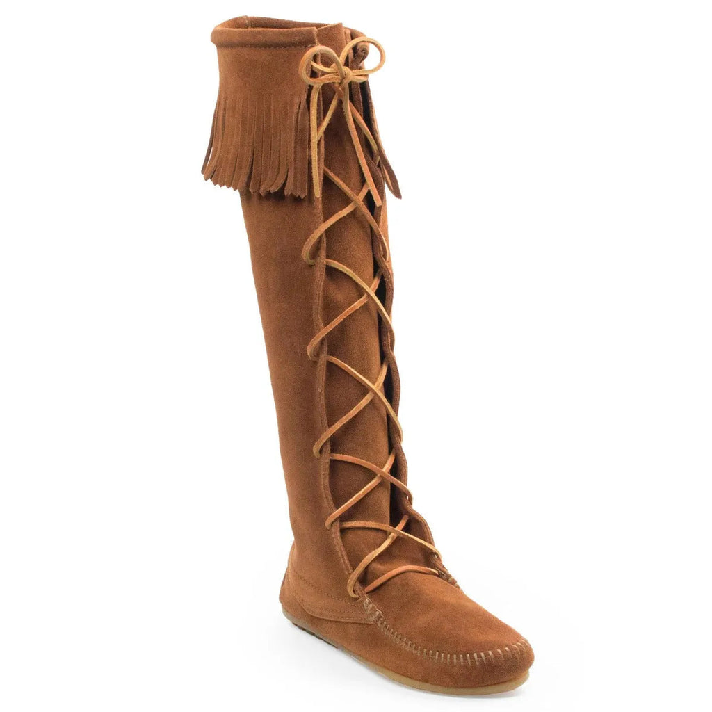 Minnetonka Front Lace Knee High Boot - Womens Boots