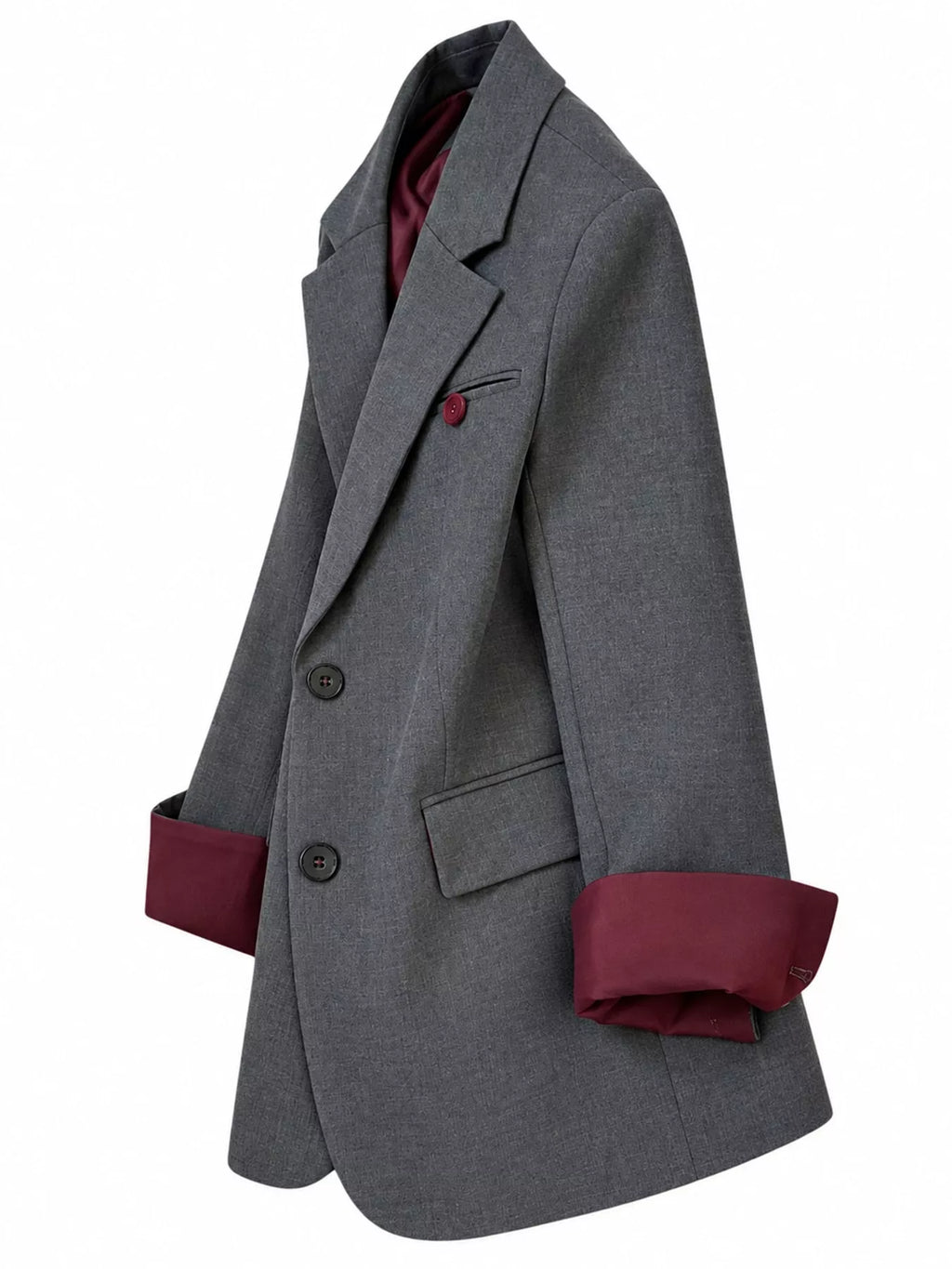 Lapel Collar Button Up Blazer