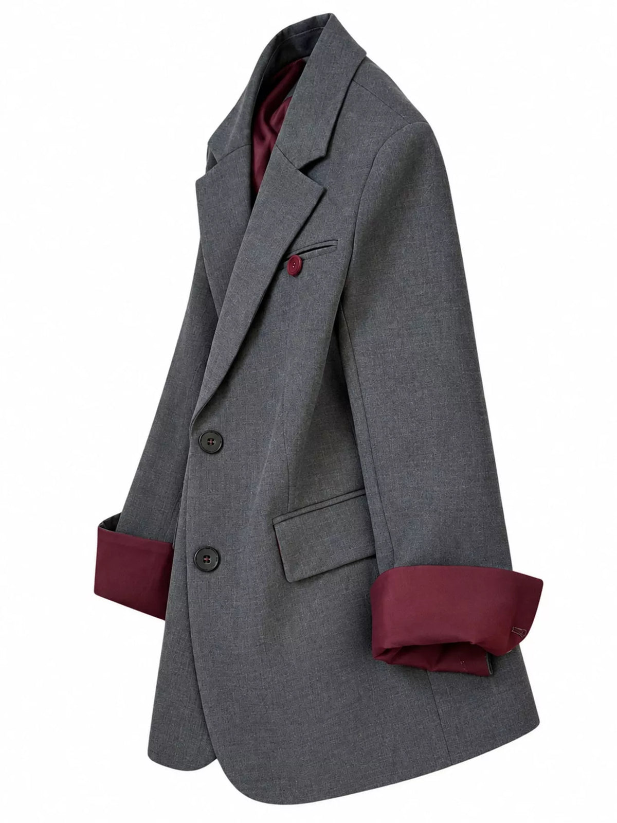 Lapel Collar Button Up Blazer