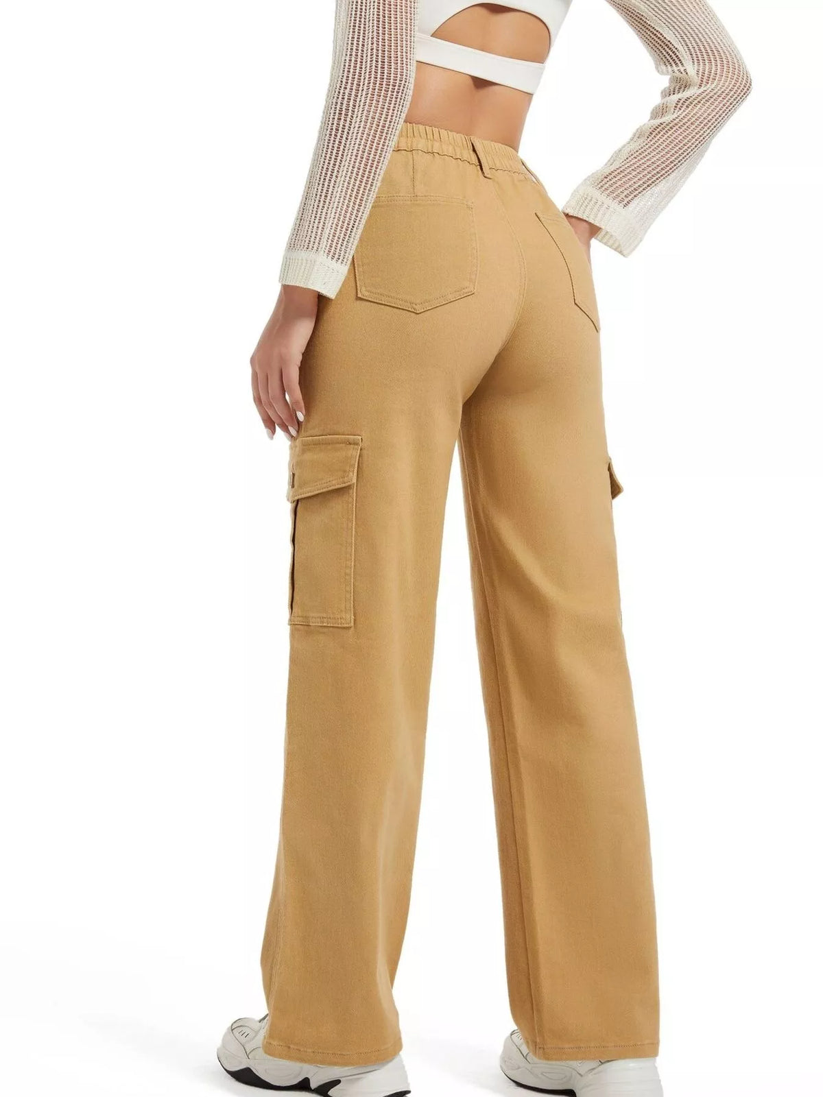 High-Waisted Cargo Jeans