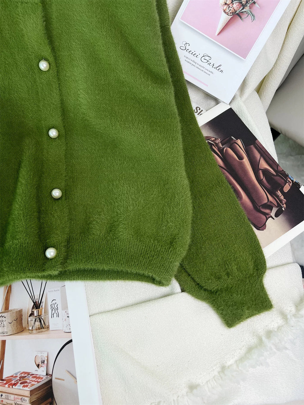 Fuzzy Knit Button Down Cardigan