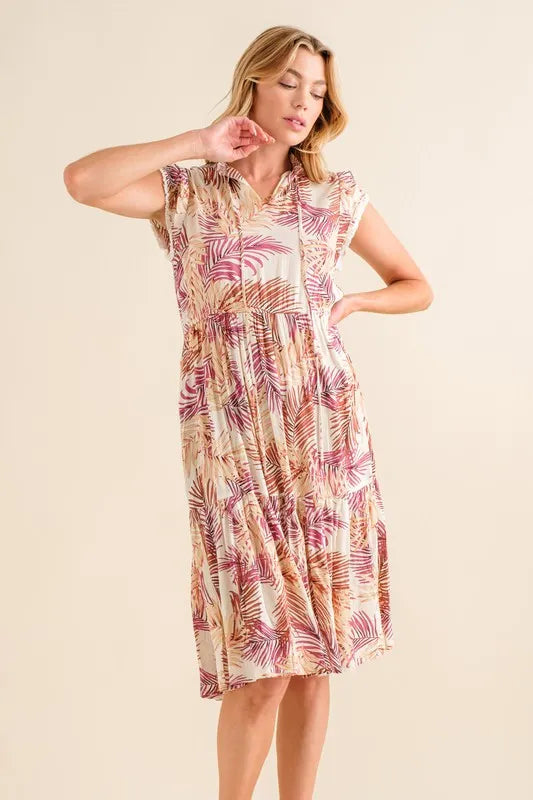 And The Why Boho Printed Tiered Dress