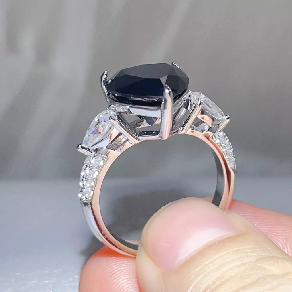 6 Carat 925 Sterling Silver Moissanite Heart Ring