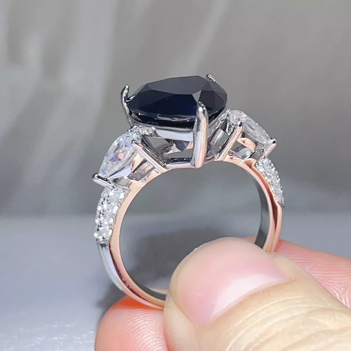 6 Carat 925 Sterling Silver Moissanite Heart Ring
