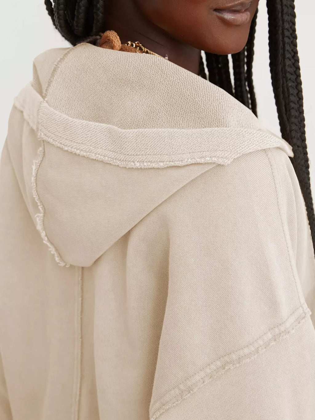 Dropped Shoulder Cropped Hoodie