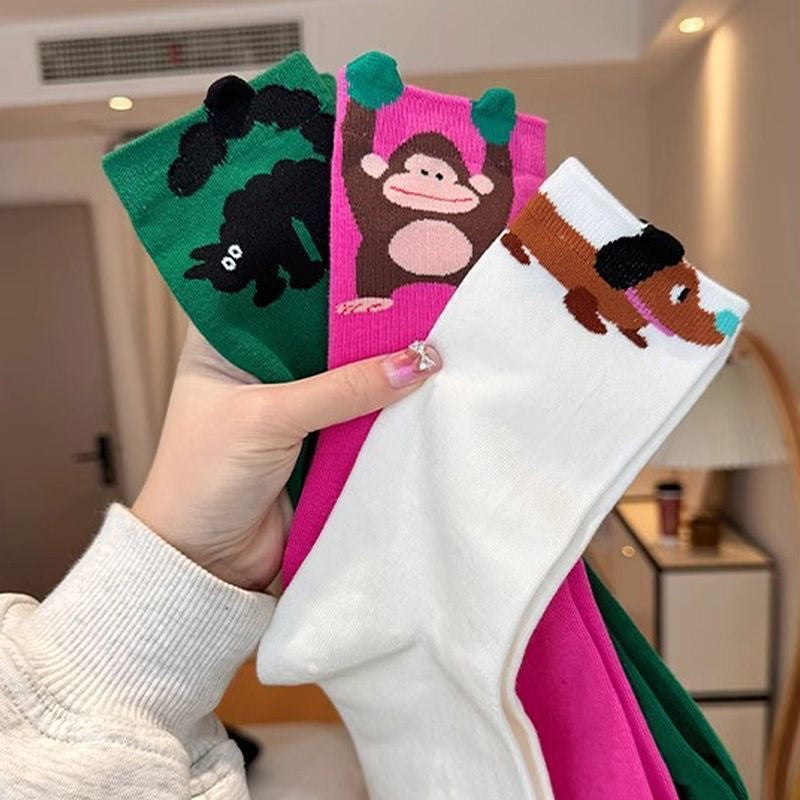 Trendy Illustrated Spring Socks For Women