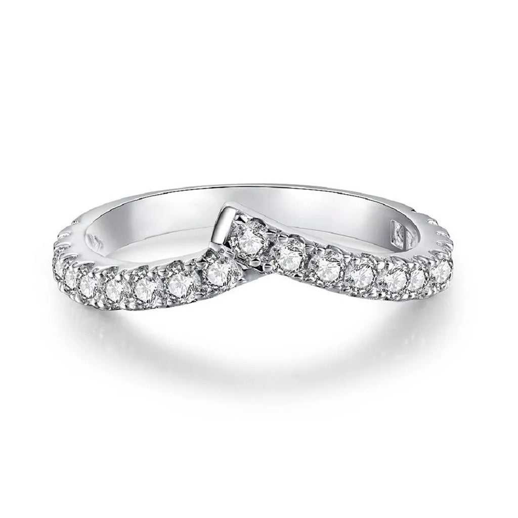 925 Sterling Silver Zircon Irregular Ring