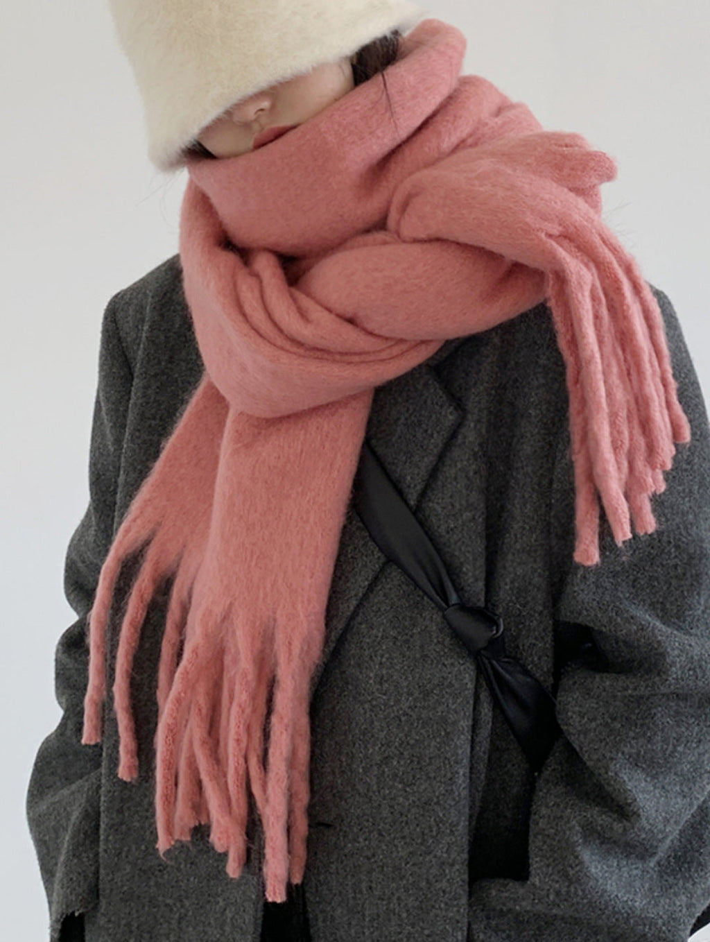 Cashmere-look Plaid Thickened Warm Scarf