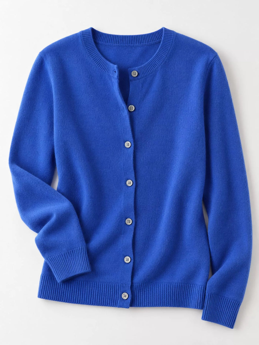 Crew-Neck Button-Down Cardigan