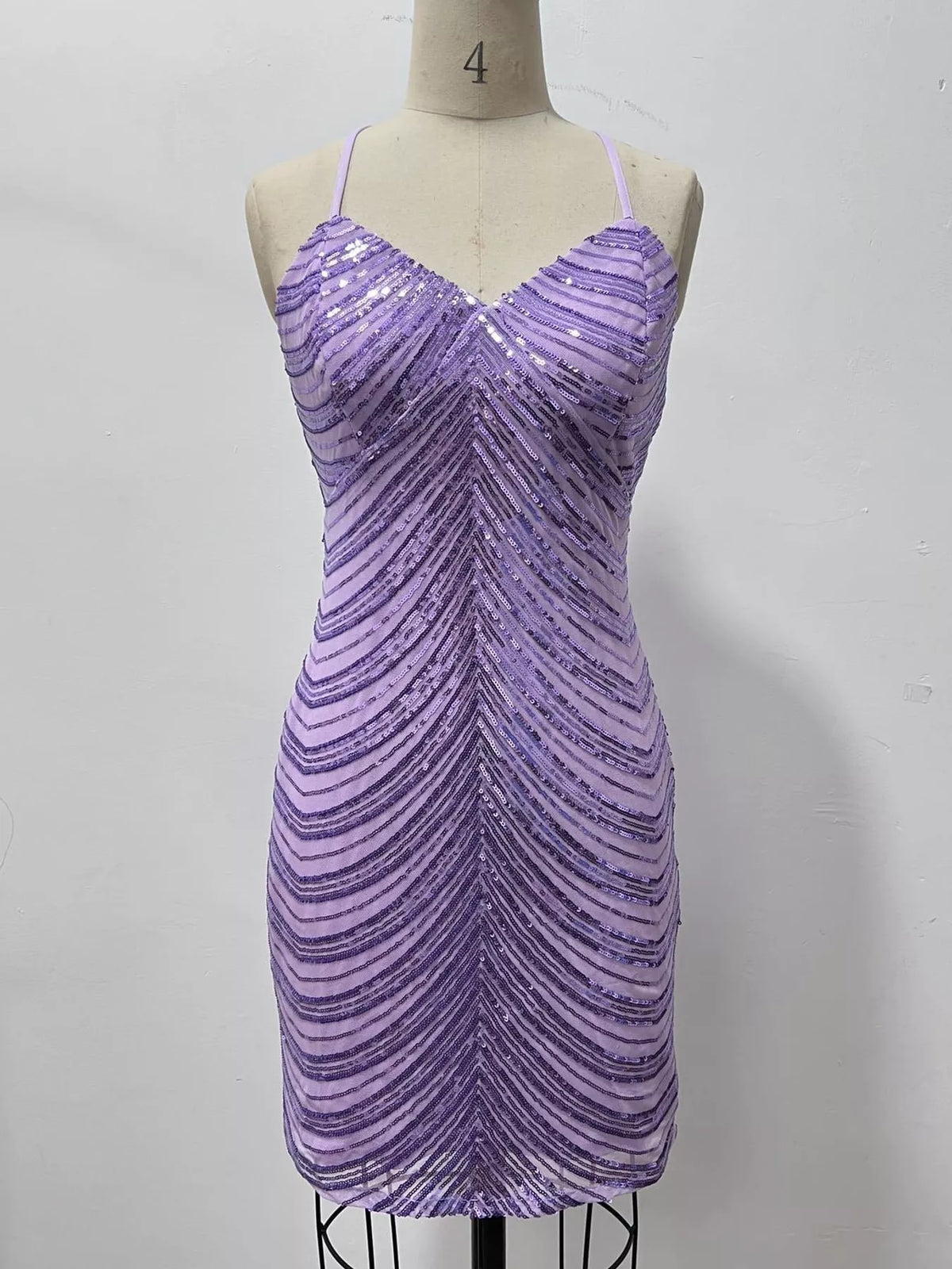 Sleeveless Sequin Embellished Bodycon Mini Cami Dress