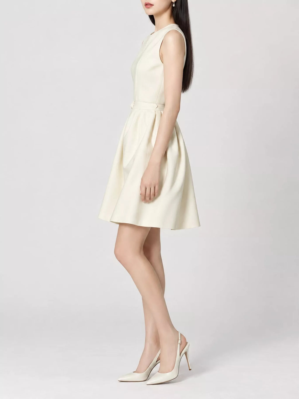 Sleeveless A-Line Midi Dress