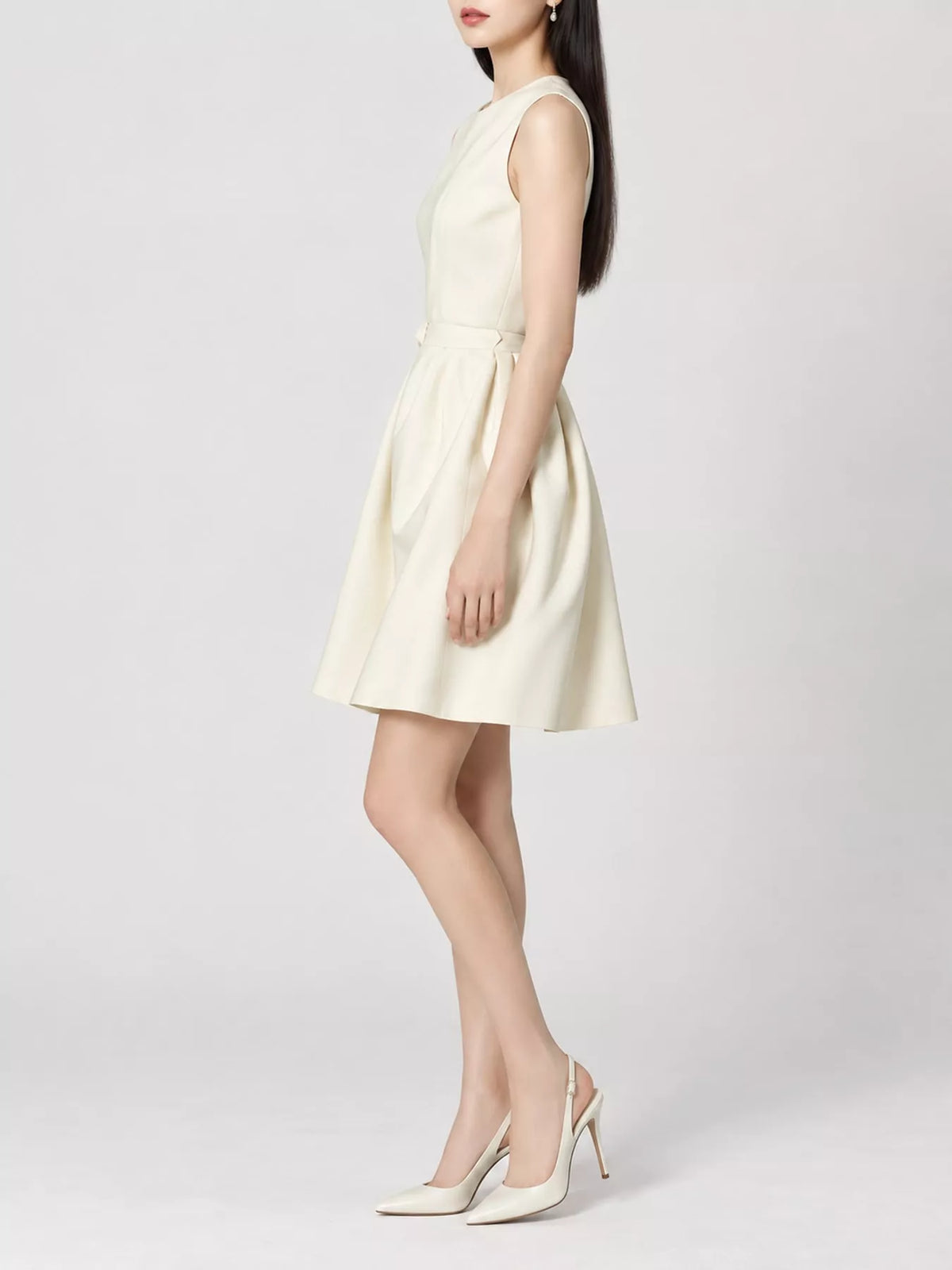 Sleeveless A-Line Midi Dress