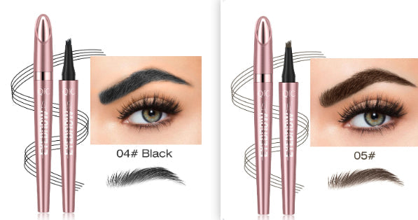 Waterproof And Smooth Not Smudge Four-fork Liquid Eyebrow Pencil