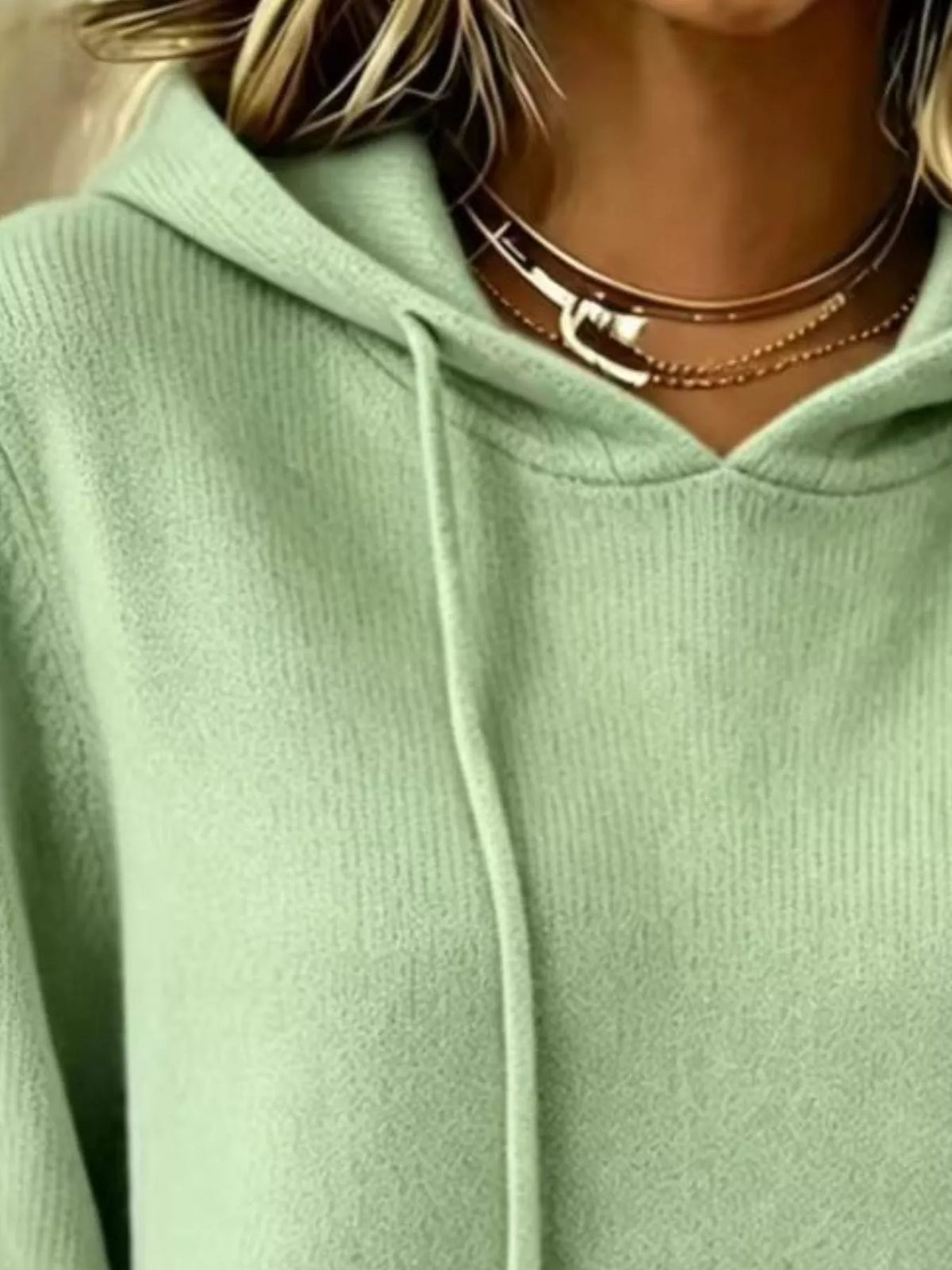 Full Size Drawstring Kangaroo Pocket Hooded Sweater Plus Size