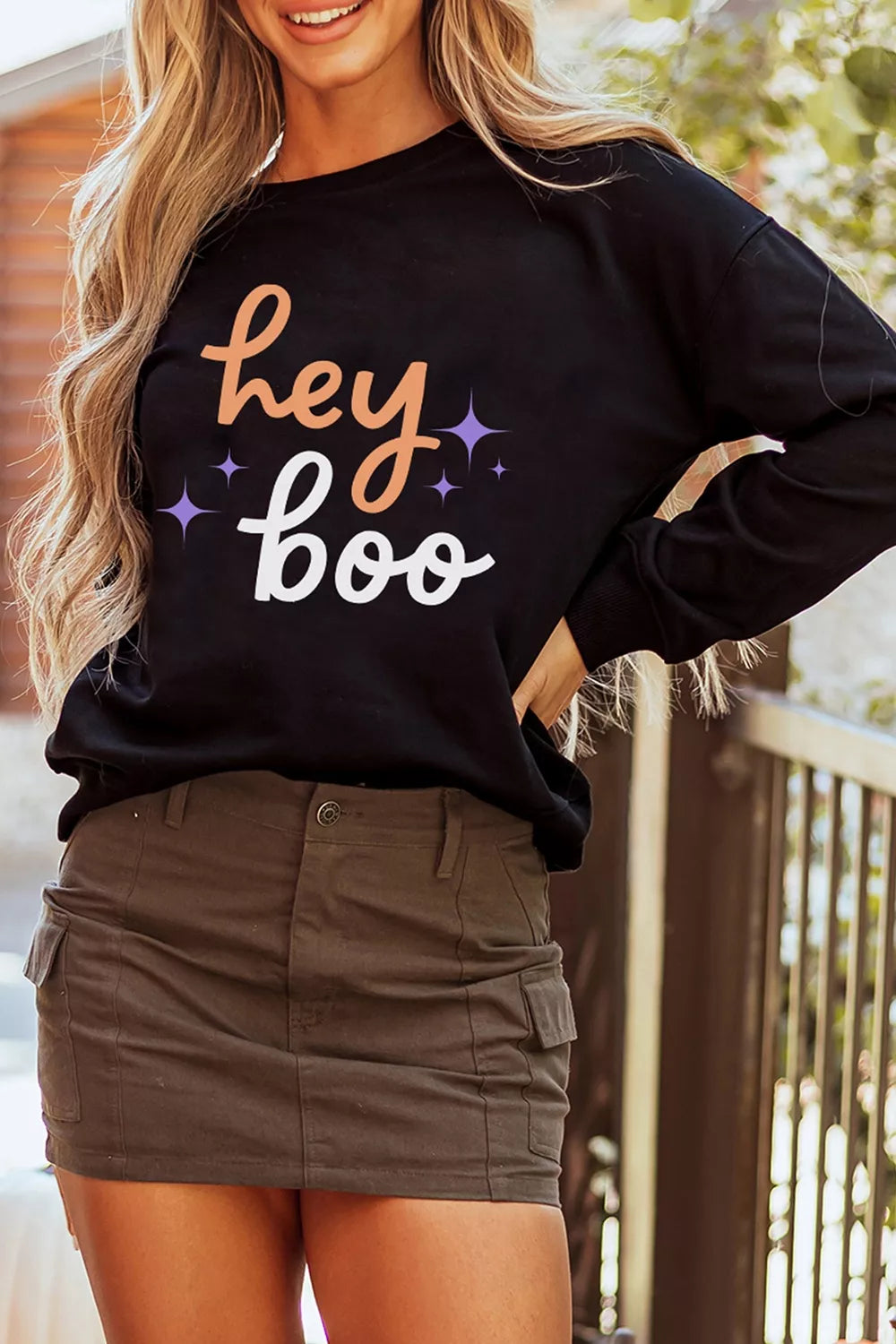 Hey Boo Halloween Sweatshirt
