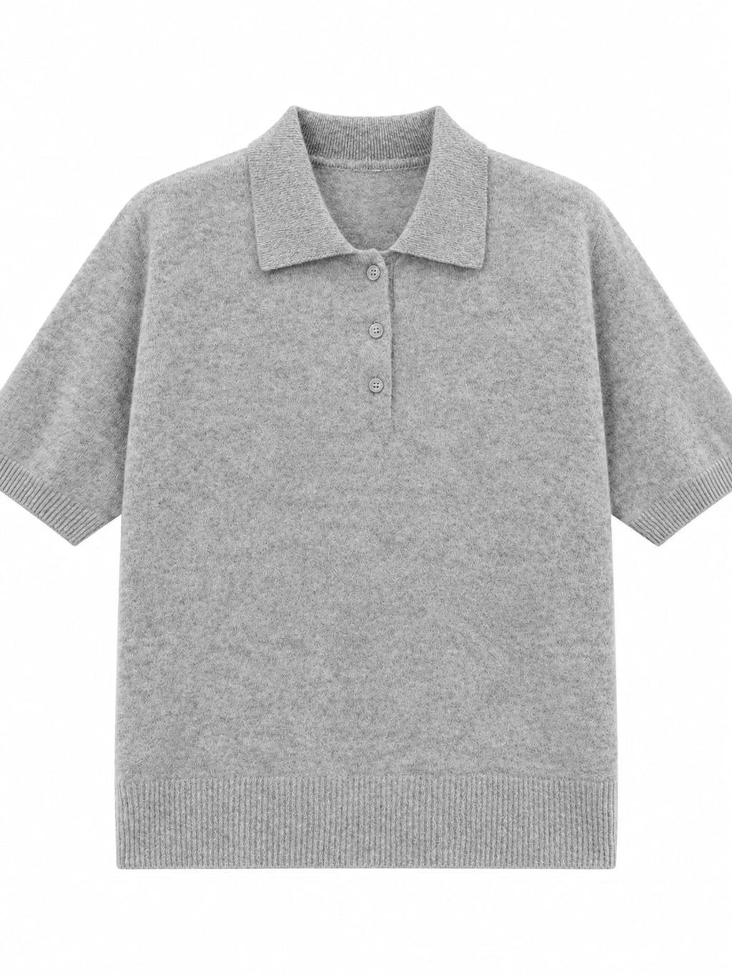 Wool Short-Sleeve knitted Polo Shirt