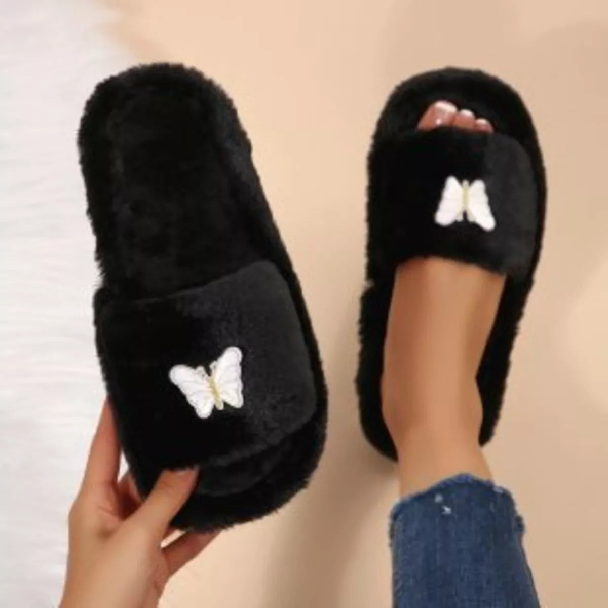 Butterfly Open Toe Slippers