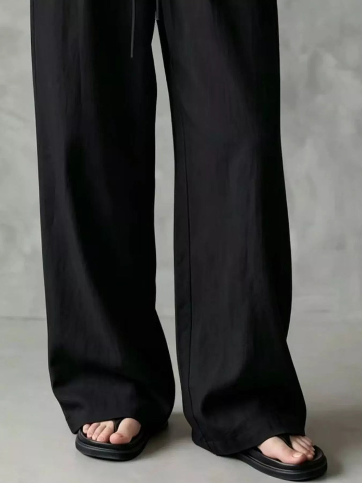 Full Size Drawstring Wide-Leg Casual Pants Plus Size
