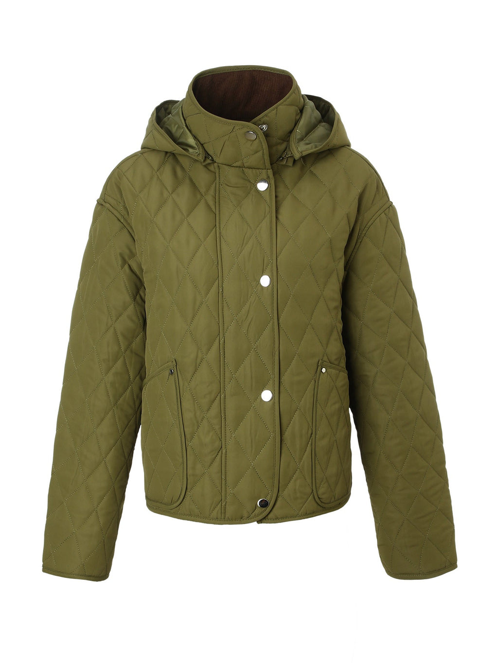 Womens Short, Detachable-hooded Padded Coat