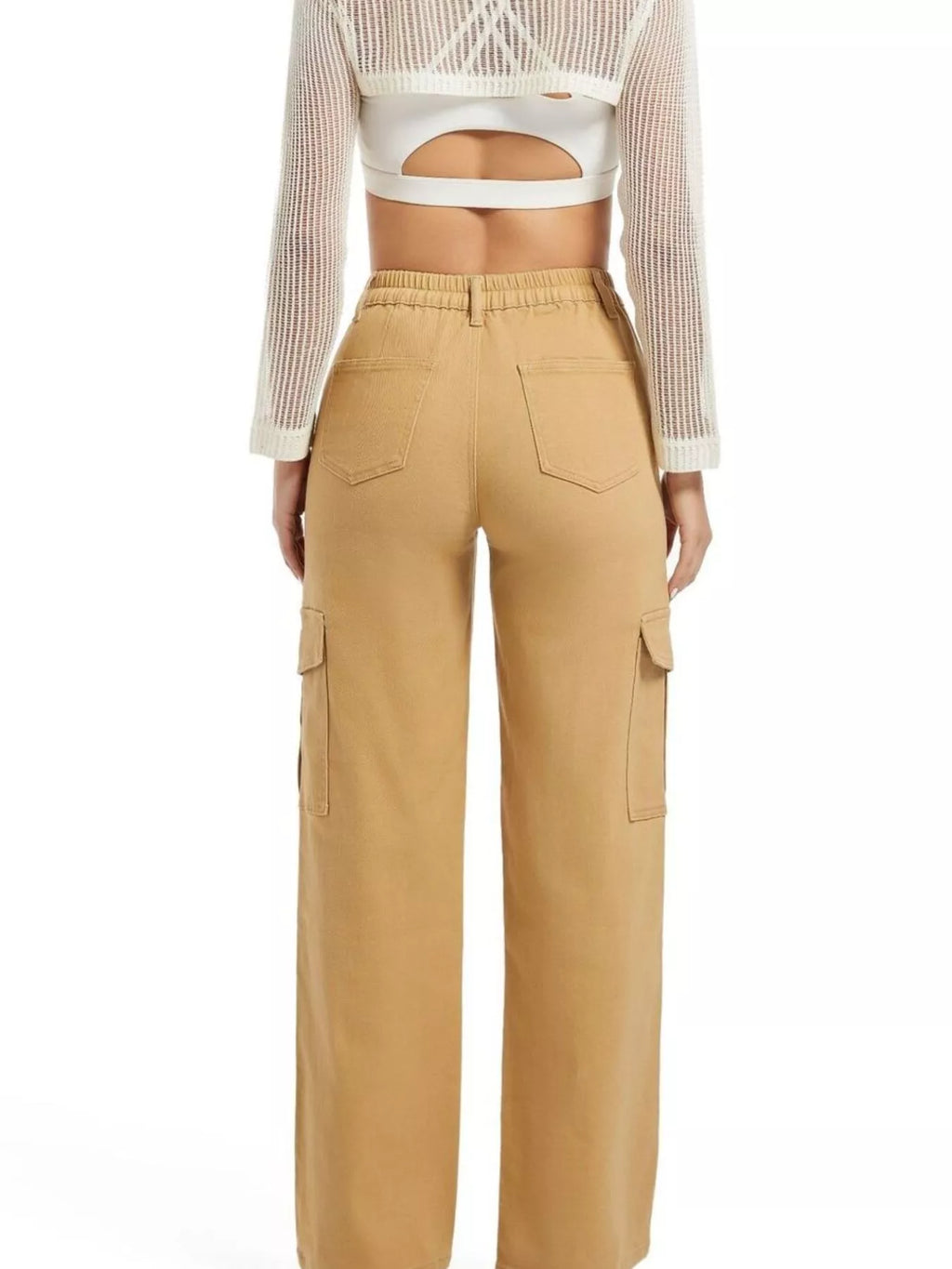 High-Waisted Cargo Jeans