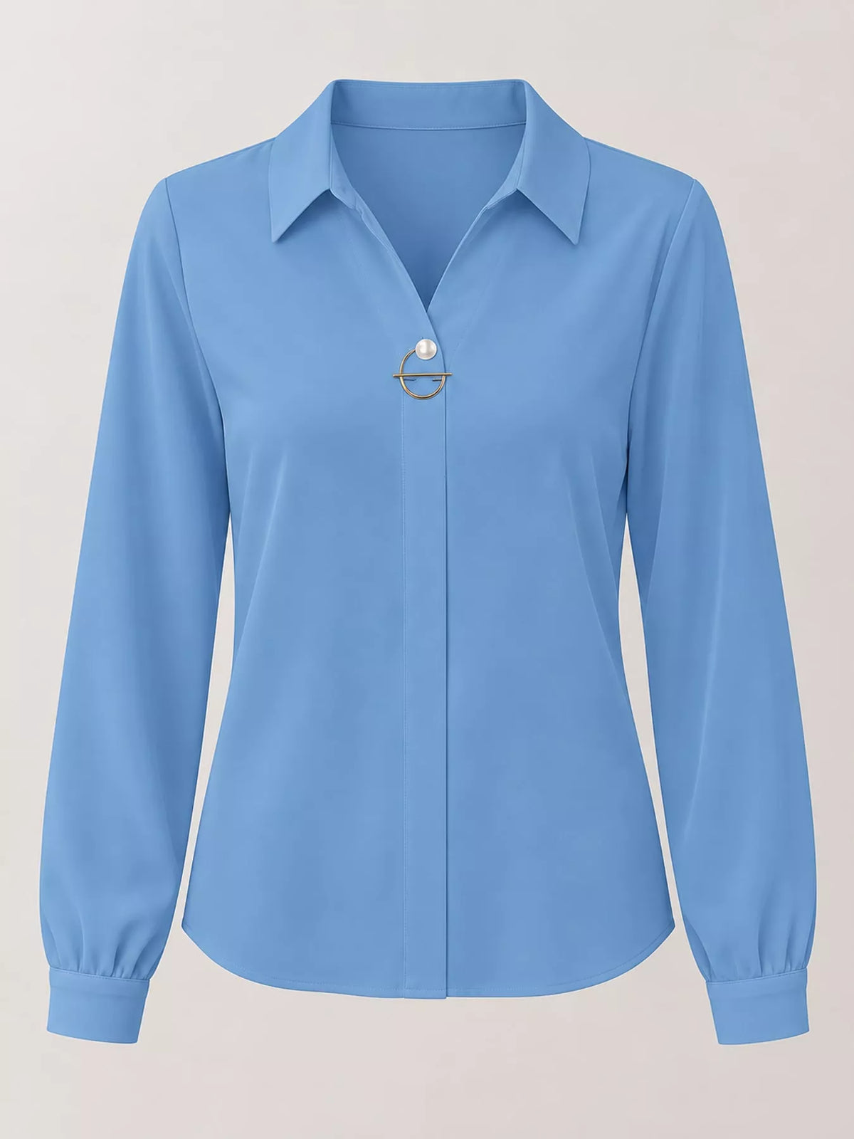 Long Sleeve Satin Blouse