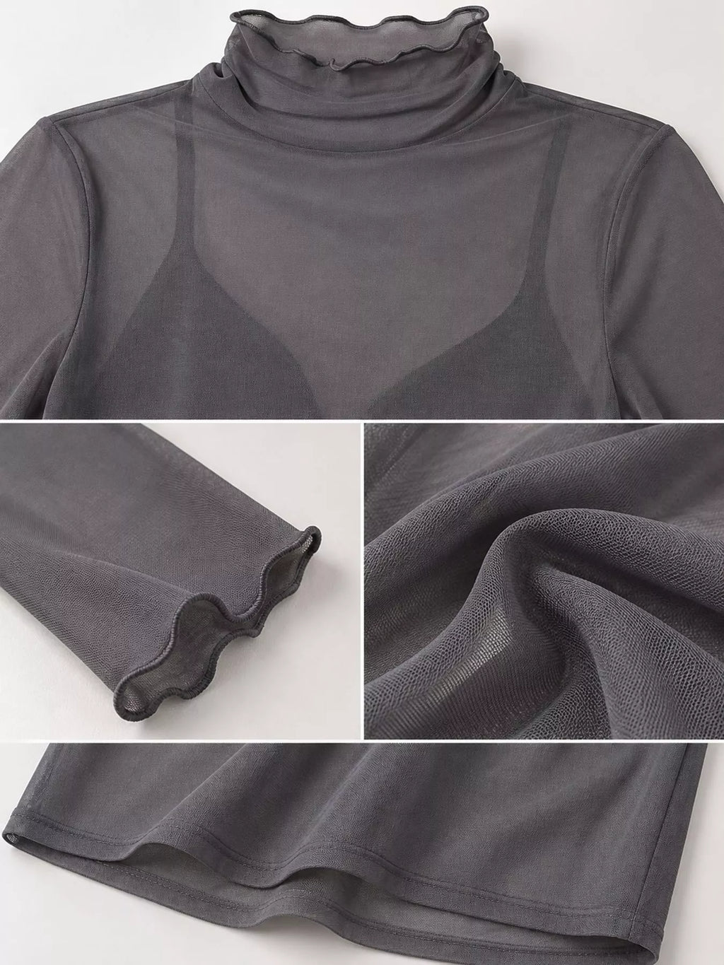 Turtleneck Long Sleeve Slim Fit T-Shirt