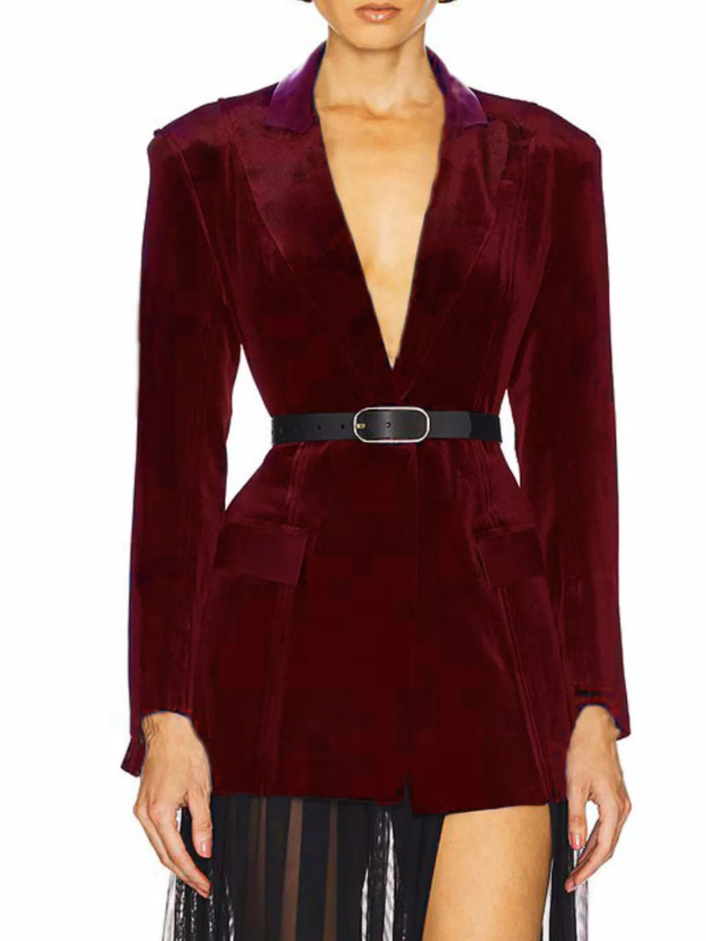 One-Button Long Sleeve Blazer