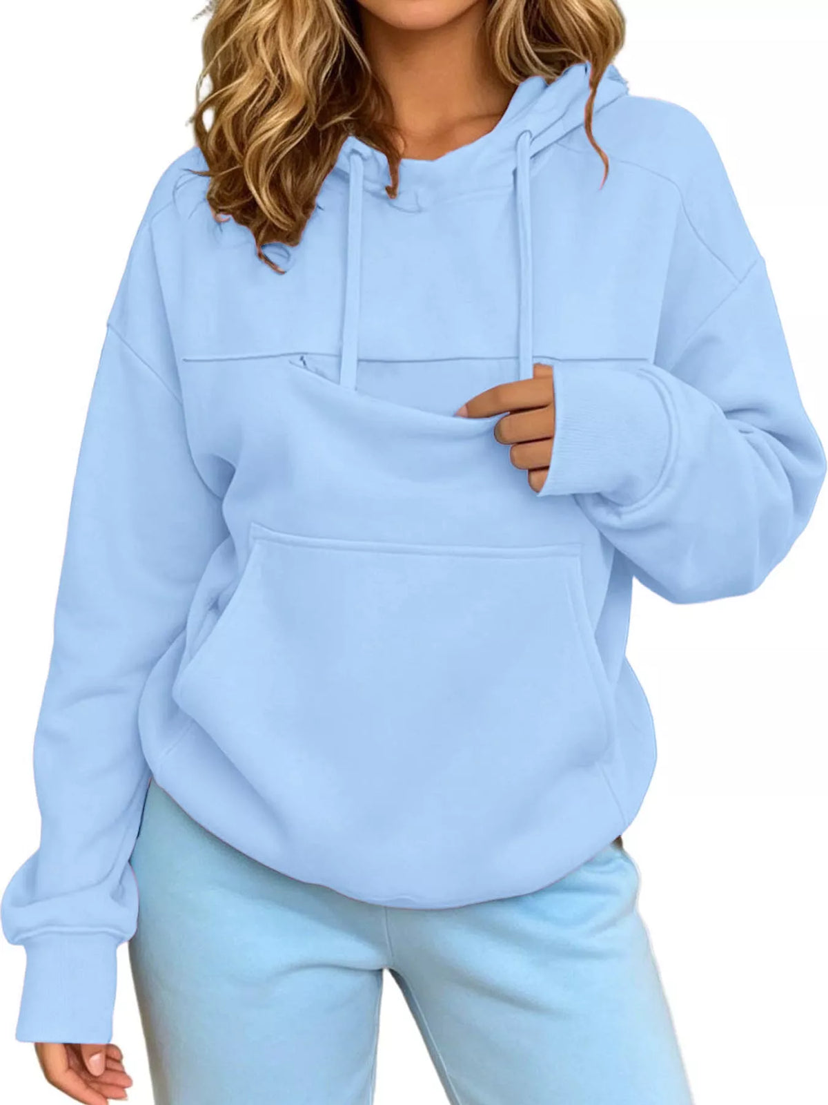 Full Size Cat Pouch Drawstring Hoodie Plus Size