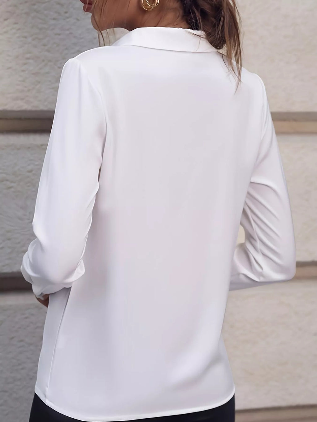 Long Sleeve Satin Blouse