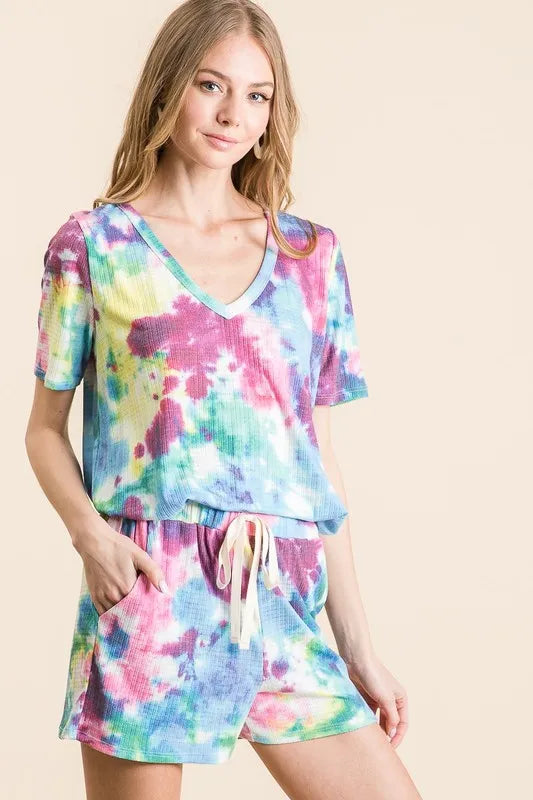 Tie Dye French Terry Casual Shorts