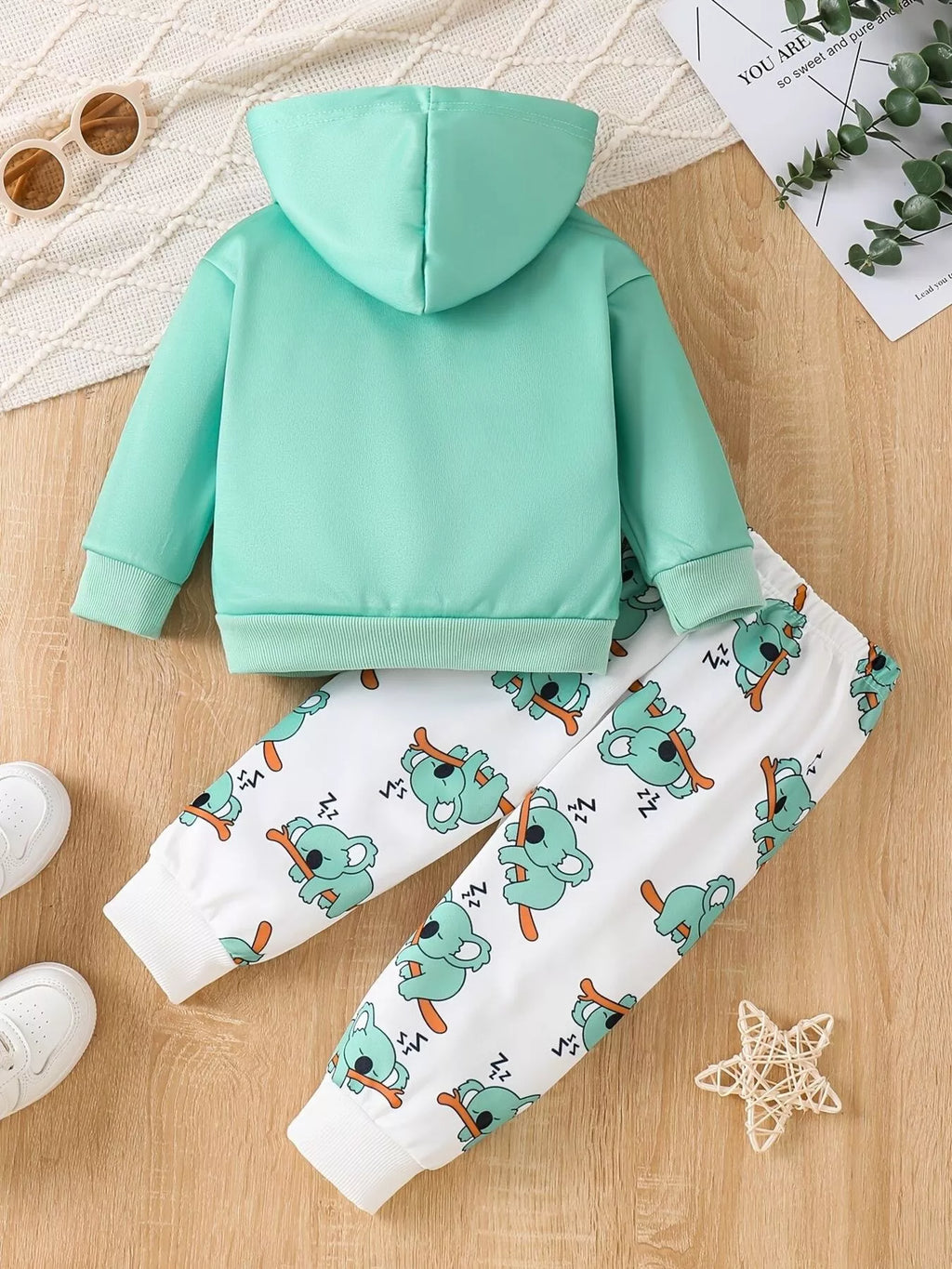 Children's Koala Graphic Hoodie & Pants Set