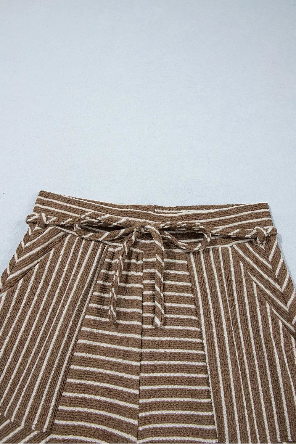 Stripe Patchwork Design Wide Leg Casual Pants