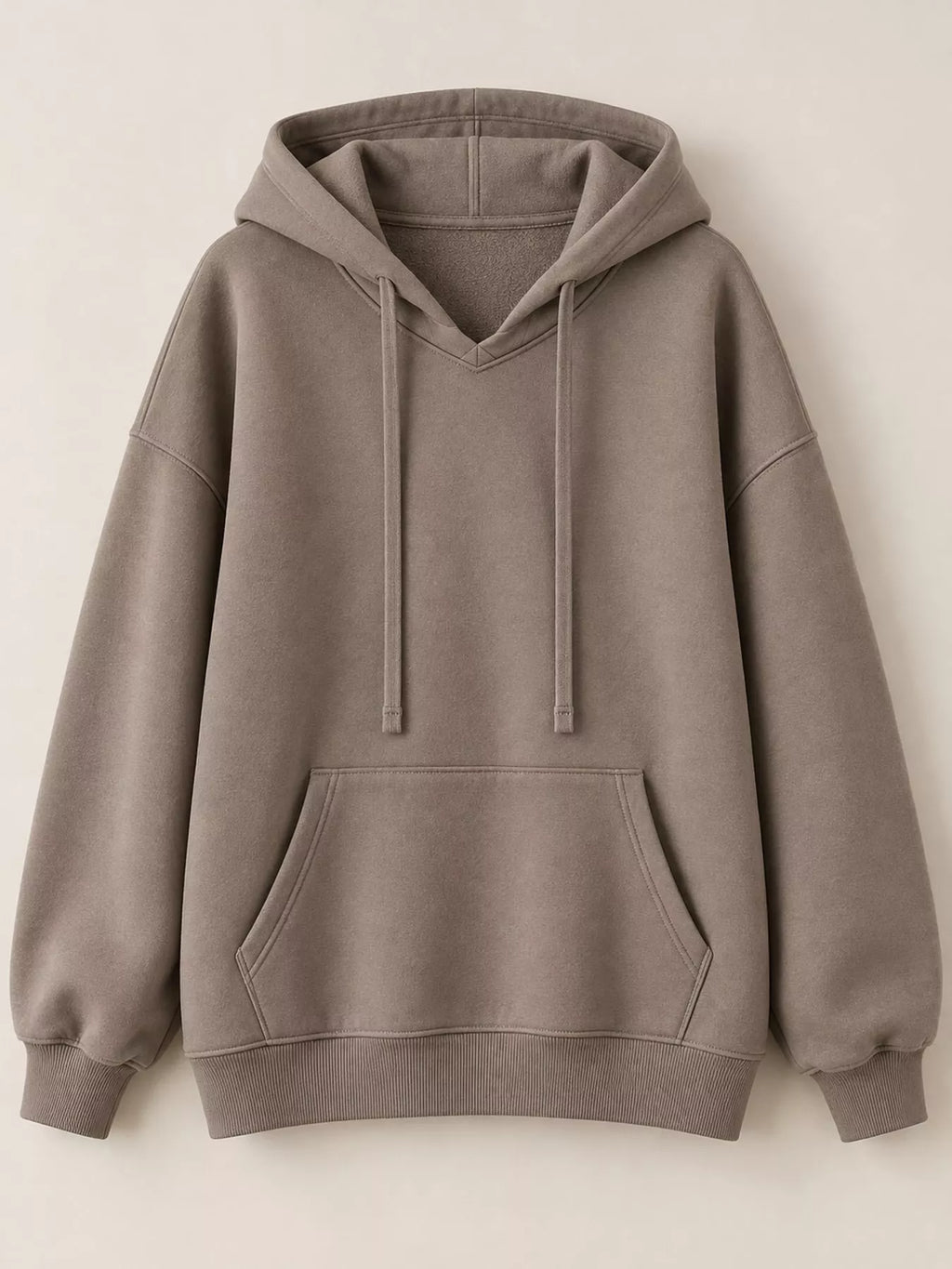 Drawstring Dropped Shoulder Hoodie