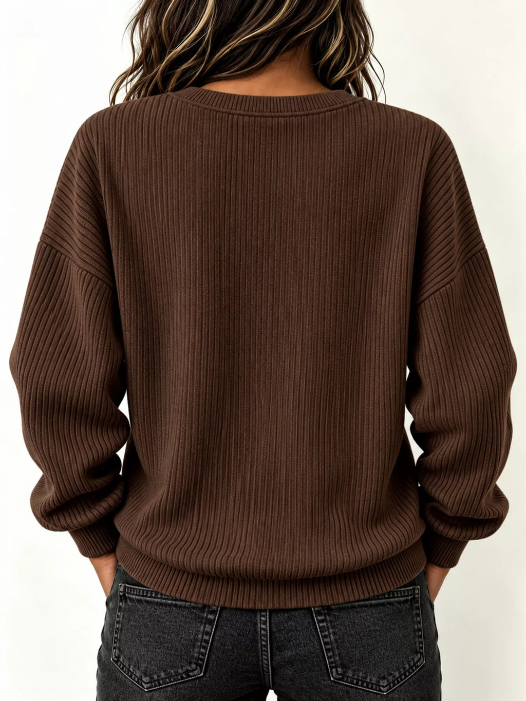 Full Size Quarter-Zip Dropped Shoulder Sweatshirt Plus Size
