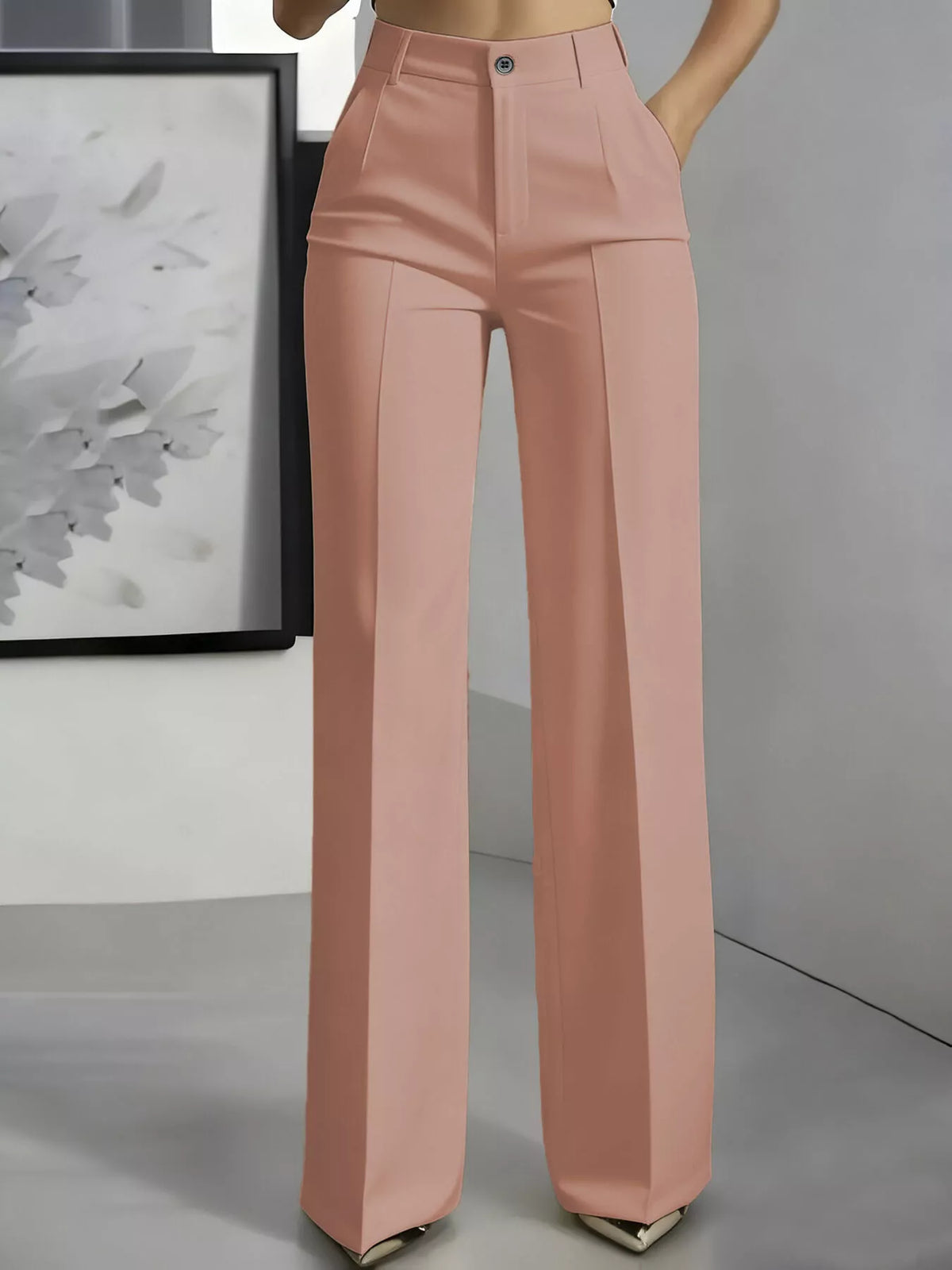 Full Size High-Waisted Wide-Leg Pants Plus Size