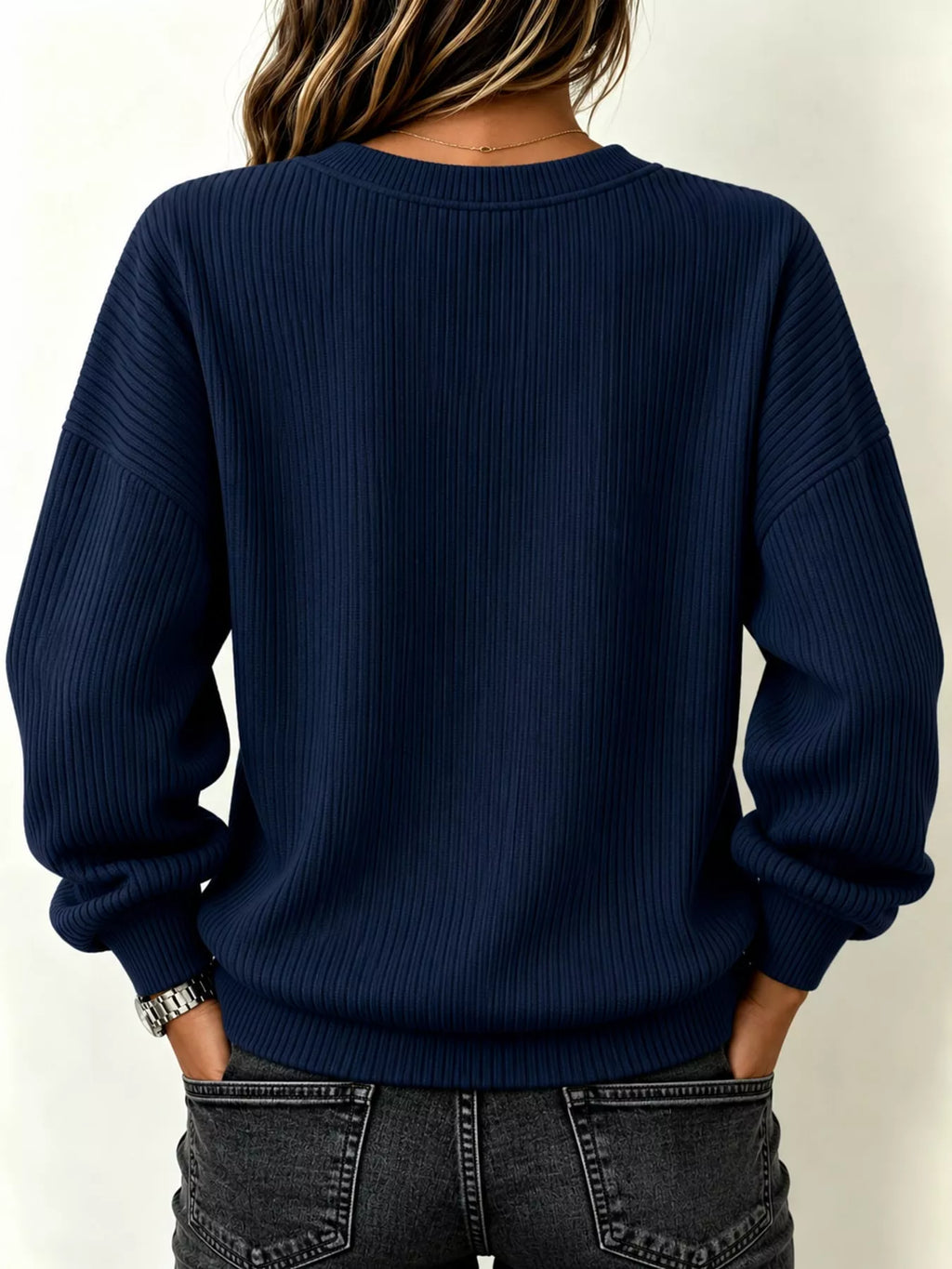 Full Size Quarter-Zip Dropped Shoulder Sweatshirt Plus Size