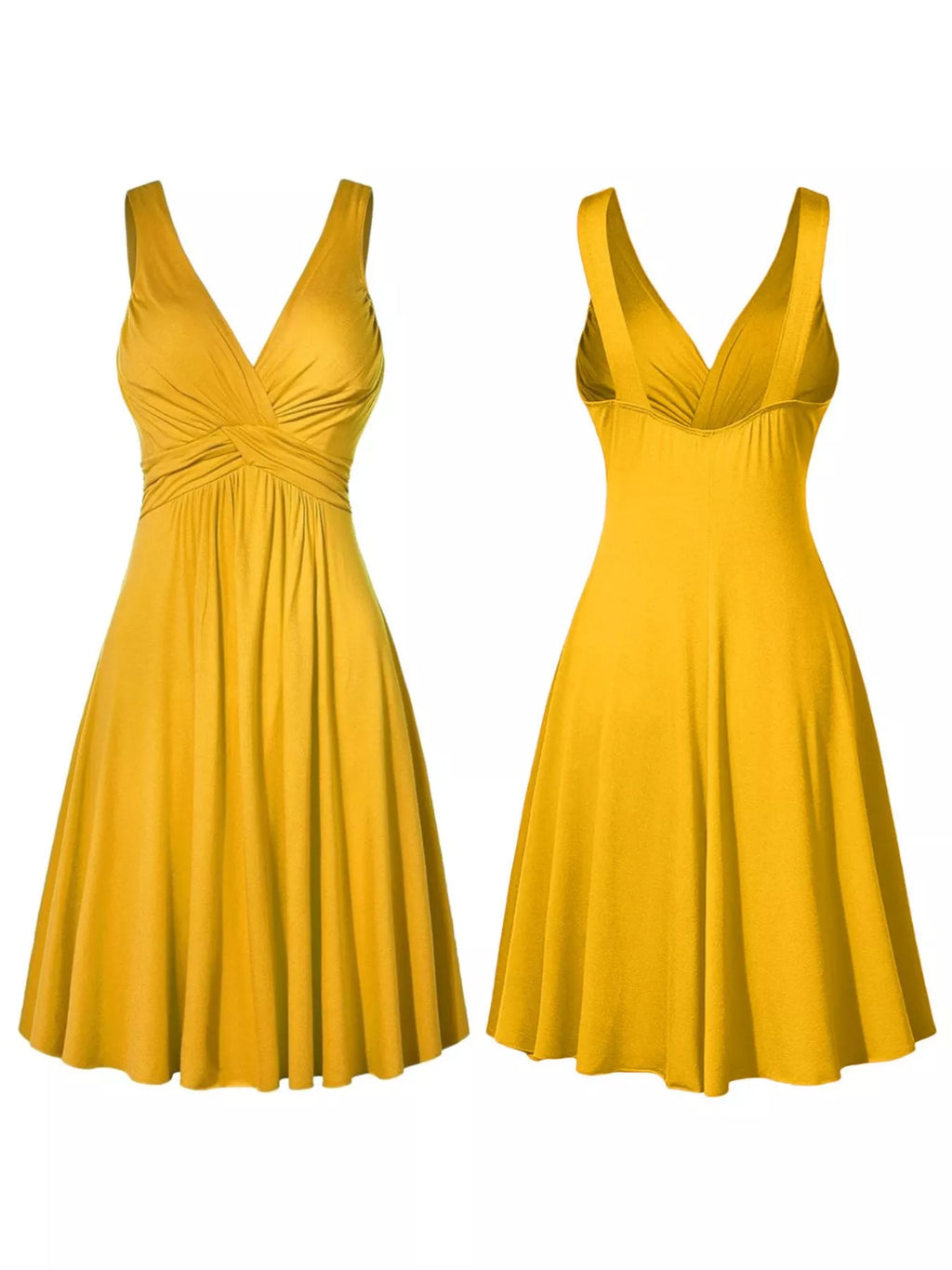 Full Size Twisted Sleeveless Ruched Waist A-Line Dress Plus Size