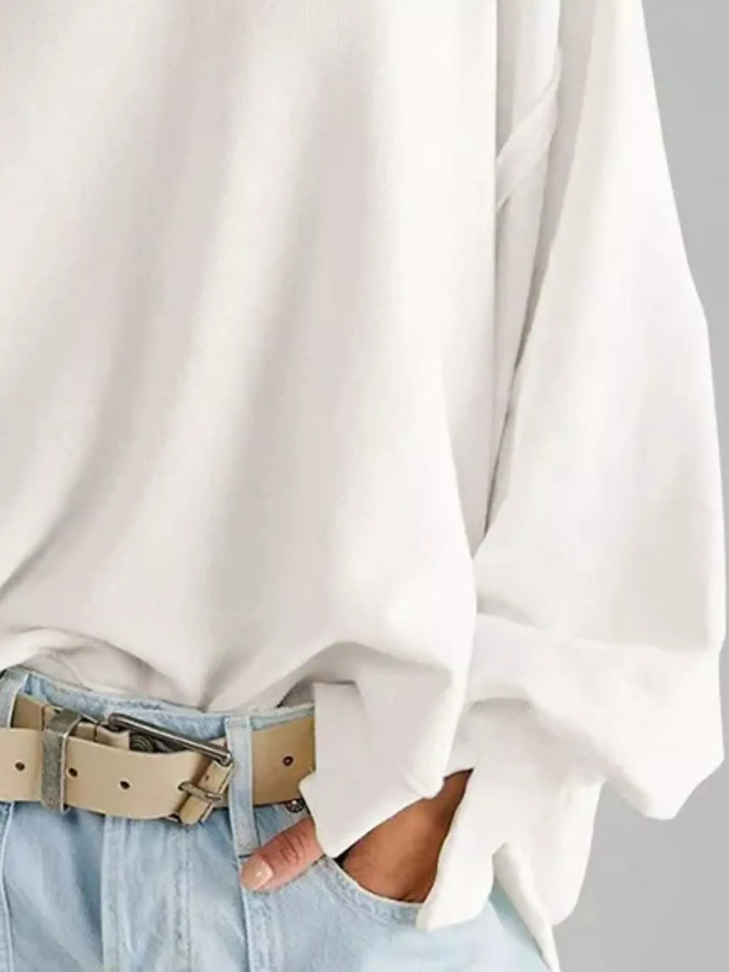 Oversized Relaxed Fit Crew Neck Sweatshirt
