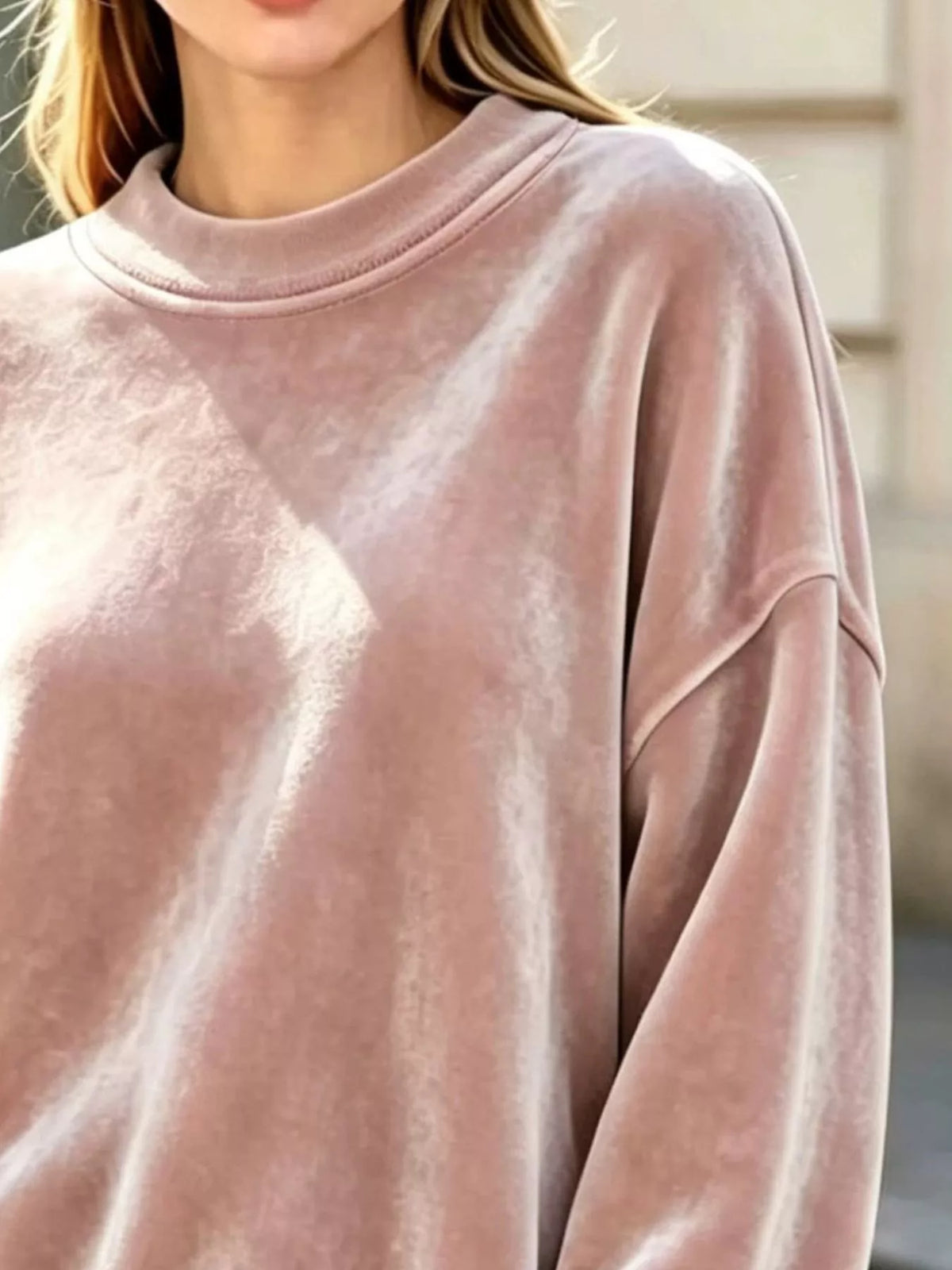 Full Size Oversized Dropped Shoulder Sweatshirt Plus Size