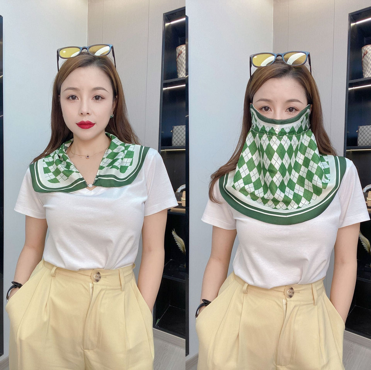 Female Printed Breathable Eye Corner Protection Summer Sunscreen Mask