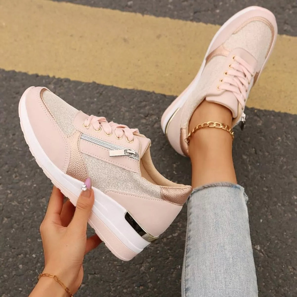 Round Toe Lace Up Sneakers