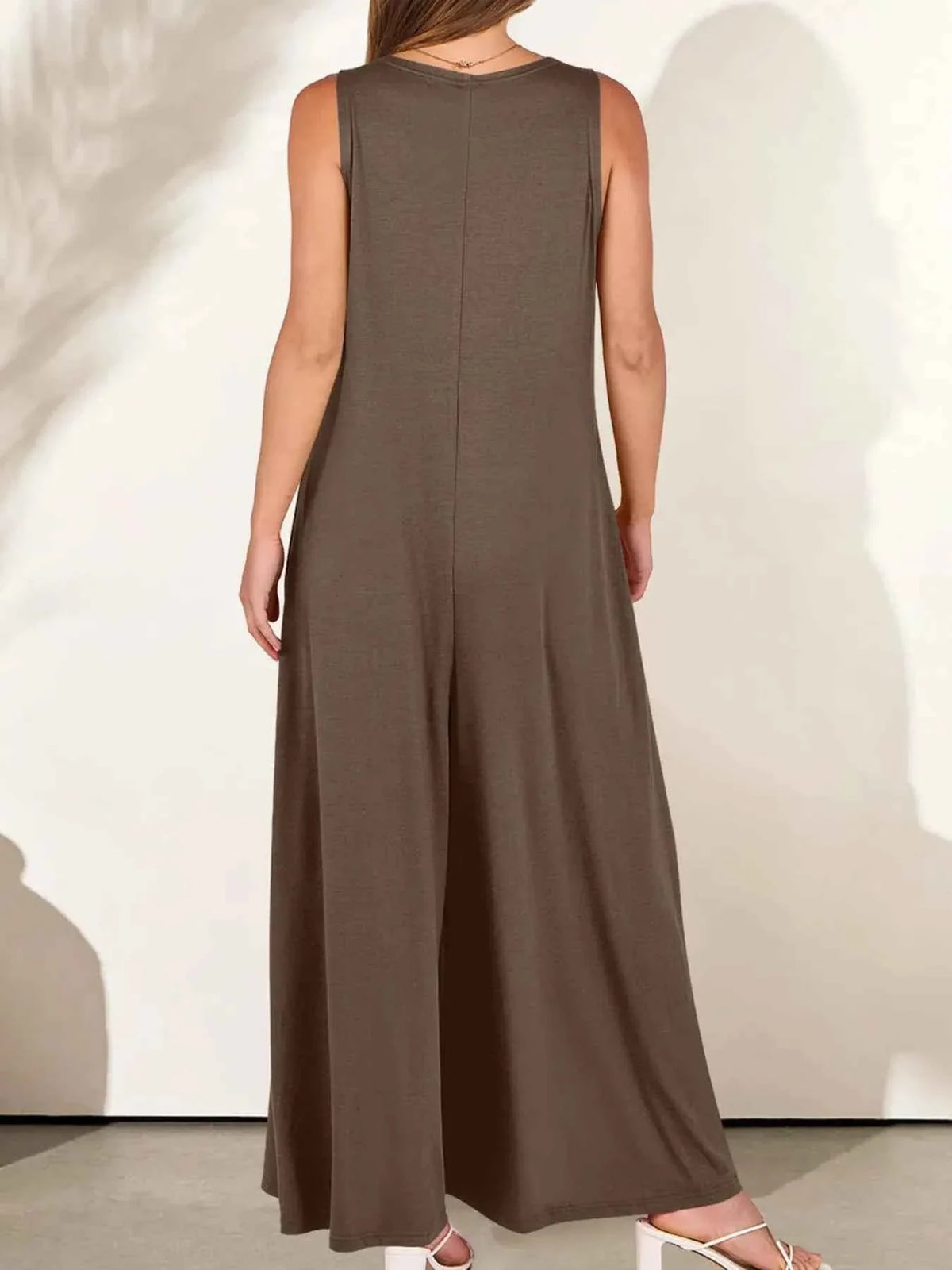Sleeveless V-Neck Jumpsuit with Pockets
