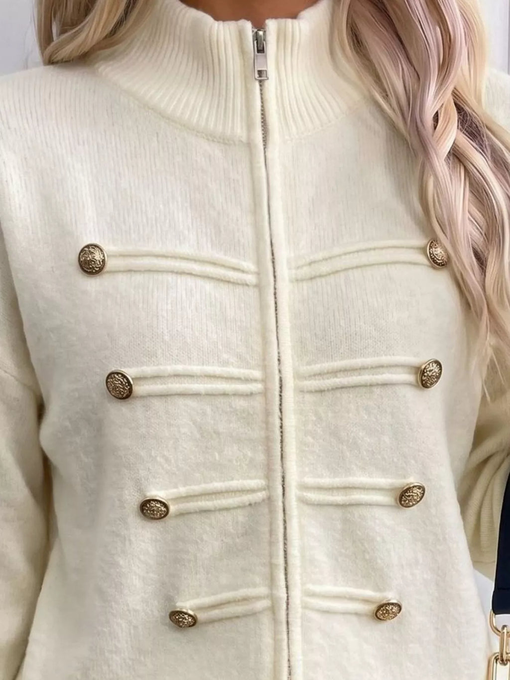 Zip-Up Long Sleeve Cardigan