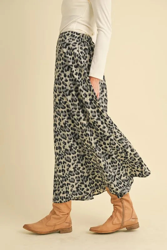 Aemi+Co Leopard Midi Skirt