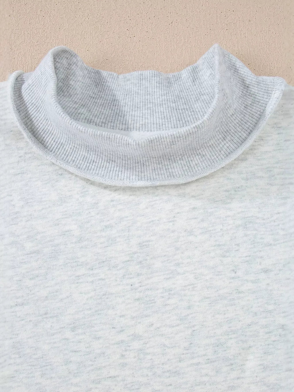 Mock Neck Exposed Seam Long Sleeve Sweatshirt
