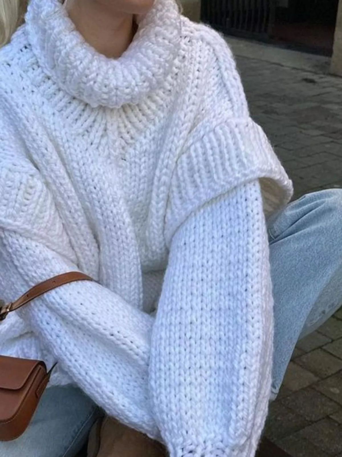 Oversized Chunky Knit Turtleneck Sweater